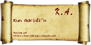 Kun Adrián névjegykártya